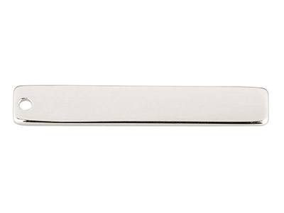 Barra Rectangular Con Un Agujero, 30x 5mm, Plata 925