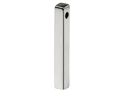Barra Rectangular Con Un Agujero, 30x 4mm, Plata 925