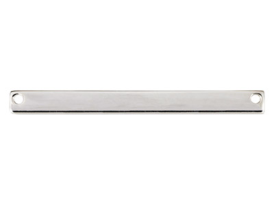 Barra Rectangular Perforada Con Dosagujeros, 40 X 4 mm, Plata 925 - Imagen Estandar - 1
