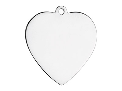 Blanco En Forma De Corazón 25 mm Más Anilla, Plata 925 - Imagen Estandar - 1