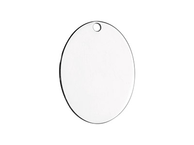 Colgante Ovalado En Blanco 20 X 15mm, Plata 925, Bolsa De 3