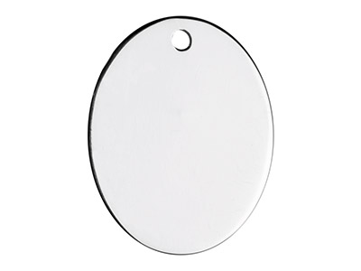 Colgante En Blanco Ovalado 25 X 20 mm, Plata 925 - Imagen Estandar - 1