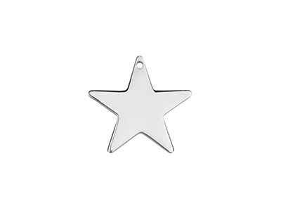 Blanco De Colgante Estrella 15mm, Plata 925, Bolsa De 3