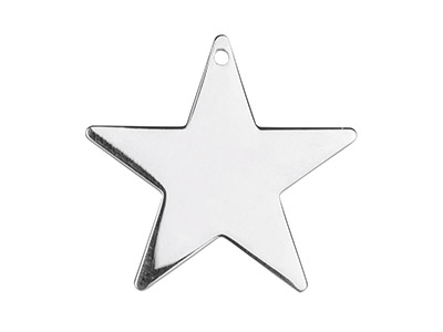 Colgante Estrella Sin Terminar 25 Mm, Plata 925 De 25 MM