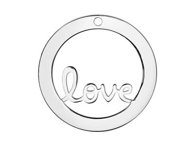 Colgante Redondo Sin Acabar Love, 32 mm, Plata 925 - Imagen Estandar - 1
