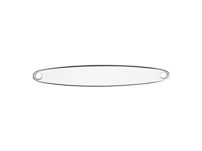 Placa De Identidad Ovalada 30 X 5 mm, Plata 925 - Imagen Estandar - 1