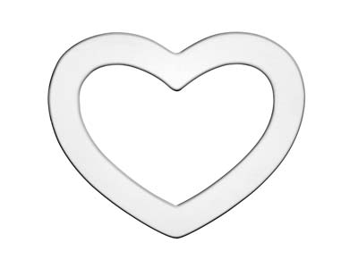 Base Para Estampado De Arandela De Corazn De 32 MM En Plata De Ley