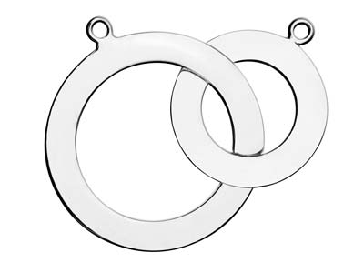 Crculos En Bruto Entrelazados Con Anillas, 22 Y 28mm, Plata 925