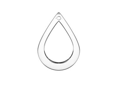 Colgante En Bruto Gota Perforada 27x 20mm, Plata 925
