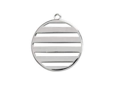 Dije Circular Calado Con Barras, 20mm, Plata 925