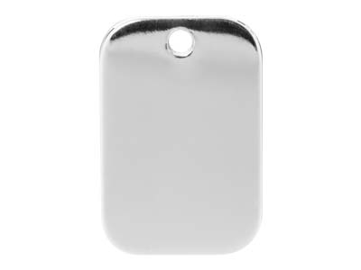 Colgante Sin Acabar Placa De Identificacin 15 X 10mm, Plata 925, Bolsa De 3
