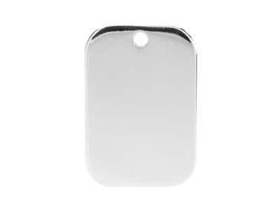Pieza Base De Colgante Placa De Identidad 18 X 12 mm, Plata 925 - Imagen Estandar - 1