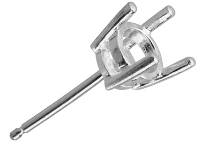 Varilla Chatn Varilla De 4 Puntas Para Piedra De 5mm, Plata 925, Porpieza