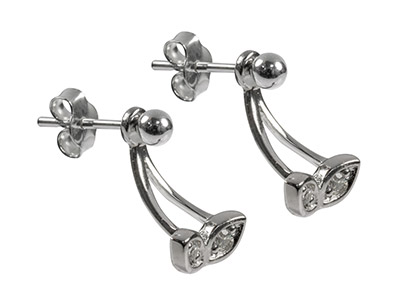 Joyas De Lóbulo Para Sistemas De Orejas De 14 mm, Plata 925 Y Circonita, El Par Unidades - Imagen Estandar - 4
