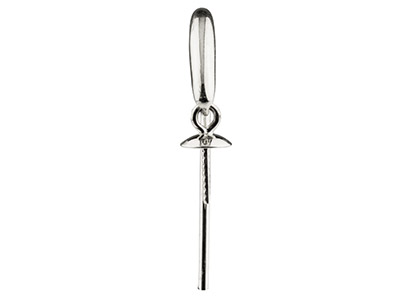Alfiler De Alambre Con Calota De 4 Mm, Plata 925, Par - Imagen Estandar - 2