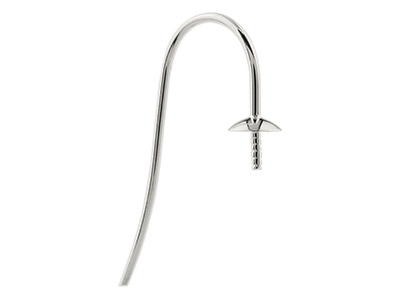 Gancho De Alambre Con Calota De 4 mm, Plata 925, Par - Imagen Estandar - 2