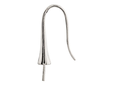 Gancho De Alambre Con Extremo De Campana 4mm, Plata 925, Par