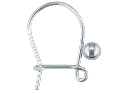 Gancho De Hilo De Seguridad, Con Bola De 3mm, Plata 925, Bolsa De 5 Pares 100% Plata Reciclada - Imagen Estandar - 1