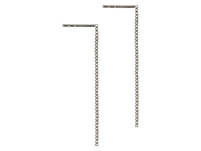 Sistema De Pendientes Con Cadena, Plata 925, El Par - Imagen Estandar - 2