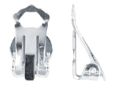 Clip Para Pendiente De Plata De Ley, Par, 10 Mm, Con Protector Plano Y Clip Grande Plano - Imagen Estandar - 1