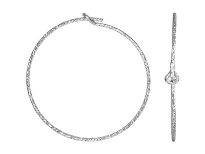 Pendiente De Aro Brillante Con Cierre De Gancho, 25 mm, Plata 925, Bolsa De 3 Pares - Imagen Estandar - 1
