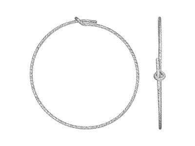 Aro Brillante Con Cierre De Gancho,30 mm, Plata 925, Paquete De 3 Par Es - Imagen Estandar - 1