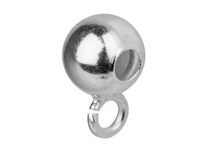Engarce Con Bola De 6mm, Plata 925, Bolsa De 10