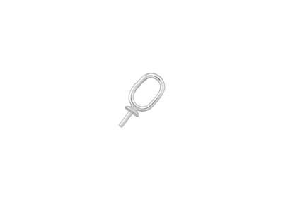 Fianza Ovalada Para Perla, Tapa De 2mm, Plata 925