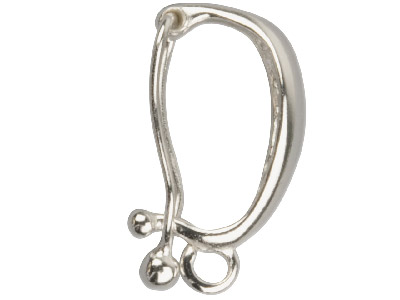 Clip Con Anilla De 14mm, Apertura Interior De 5,5mm, Plata 925