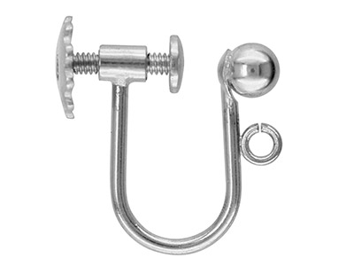 Sistema Para Orejas Sin Perforar A Rosca, Bola De 3 MM Y Anillo, Plata925, Por Pieza - Imagen Estandar - 1