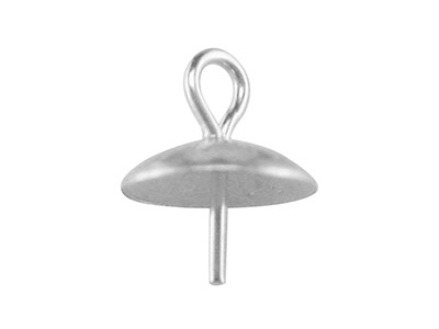 Fianza Para Perlas Con Tapa De 4 mm, Plata 925, Bolsa De 10 - Imagen Estandar - 1