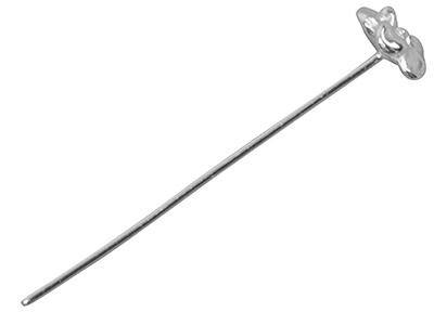 Varilla De 60mm Con Cabeza De Florde 4,64mm, Plata 925, Bolsa De 10