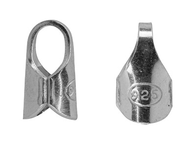 Terminal De Cadena, Diámetro Interior 3 Mm, Plata 925, Bolsa De 10 Unidades