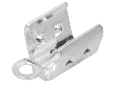 Terminacin De 4mm Para Cordn De Cuero, Plata 925, Bolsa De 10unidades