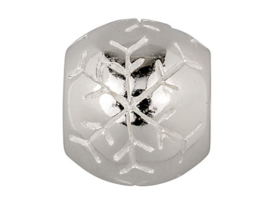 Dije Bola Grabado Con Motivo De Copo De Nieve, Plata 925 - Imagen Estandar - 2