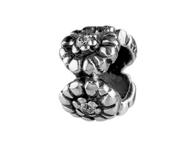 Charm Boule, Motivo Flor 8,80 mm, Plata 925 - Imagen Estandar - 2