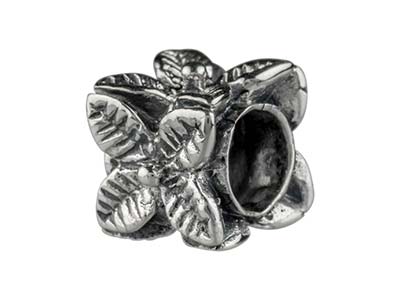 Charm De Bola Con Motivo Floral Cuadrado 8,80 mm, Plata 925 - Imagen Estandar - 2