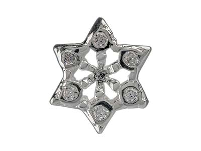Charm De Bola Con Diseño De Copo Denieve, 10,50mm, Plata 925