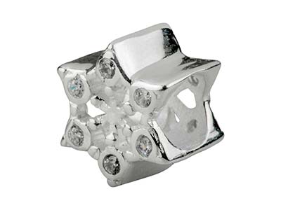 Charm De Bola Con Diseño De Copo Denieve, 10,50 mm, Plata 925 - Imagen Estandar - 2
