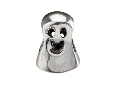 Charm De Bola, Motivo Fantasma 10,30 X7,80mm, Plata 925