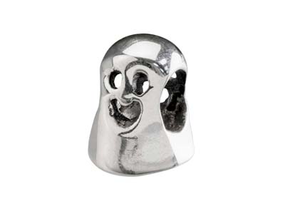 Charm De Bola, Motivo Fantasma 10,30 X7,80 mm, Plata 925 - Imagen Estandar - 2