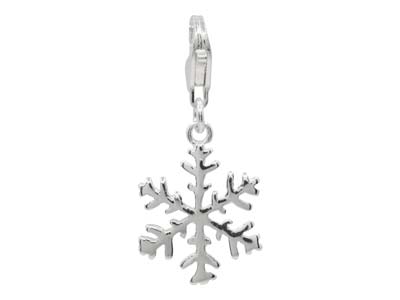 Charm Copo De Nieve Con Manilla, Plata 925