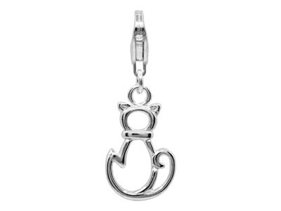Charm Gato Con Cierre Menotte, Plata 925