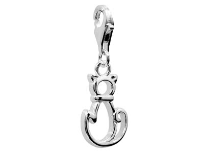 Charm Gato Con Cierre Menotte, Plata 925 - Imagen Estandar - 2