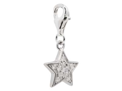 Charm Estrella Con Circonitas Y Mosquetón, Plata 925 - Imagen Estandar - 2