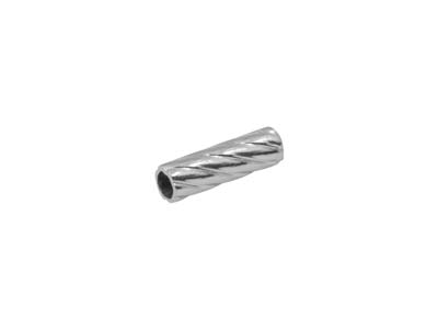 Abalorios De Tubo Corrugados En Espiral De Plata De Ley, Paquete De 25, 6,5x2 MM