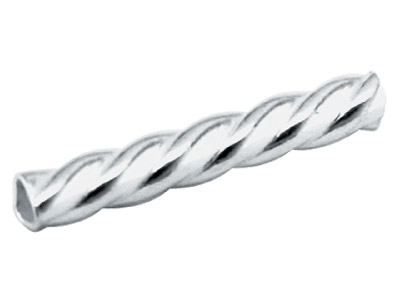Espaciador De Tubo Retorcido 10 X 1,50mm, Plata 925, Bolsa De 25 Agujero 0,8 MM