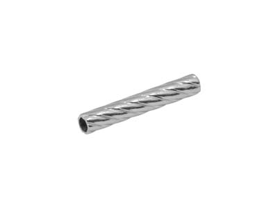 Abalorios De Tubo Corrugados En Espiral De Plata De Ley, Paquete De 25, 12,7x2 MM