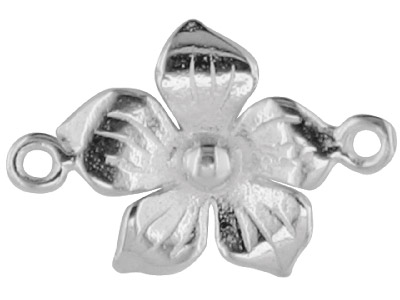 Separador De Plata De Ley, 10 Mm, Flor De 5 Pétalos - Imagen Estandar - 1