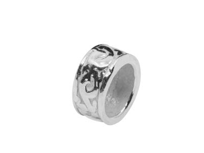 Entrepieza Decorativa 7 X 3,50mm, Plata 925, Bolsa De 6 Agujero 5 MM